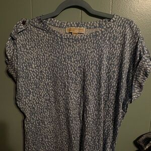 Michael Kors Gray and Blue Short Sleeve Top